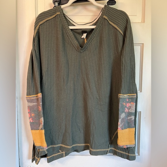 Free People flowy waffle top - Picture 3 of 13